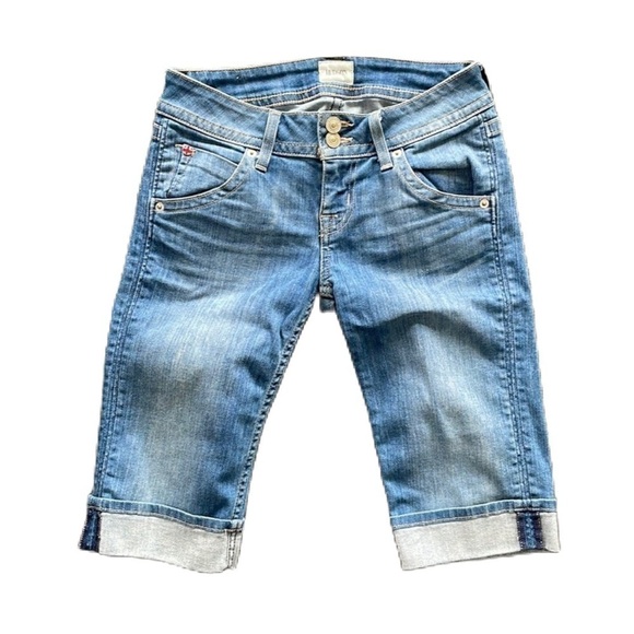 Sz25 Hudson Palerme Knee Cuffed Denim Shorts in Tribute wash VGUC - Picture 2 of 11